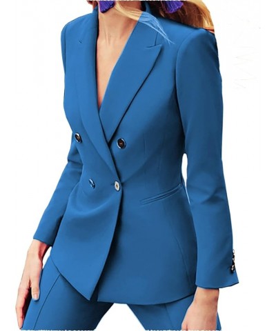 Women's 2 Piece Business Suit Lady Double Breasted Slim Fit Blazer Work Suits（Blazer+Jacket+Pant ） Burgundy $29.44 Suits