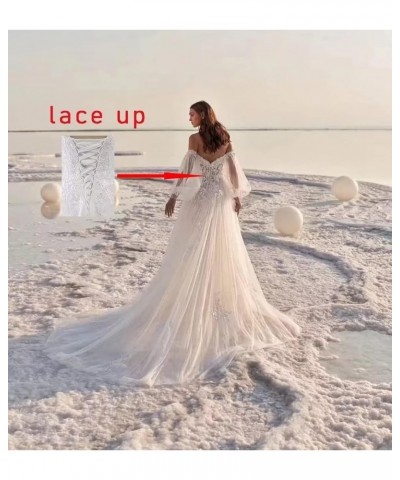 Long Wedding Dresses for Bride 2022 A-line Tulle Lace Appliques Formal Gown with Train 20-white $42.24 Dresses