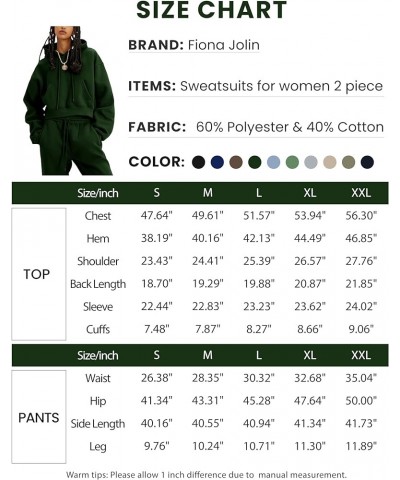 Sweatsuits for Women Set 2 Piece Outfits Hoodie Pullover Sweatshirt Jogger Pants Tracksuit Set Darkgreen $19.88 Activewear