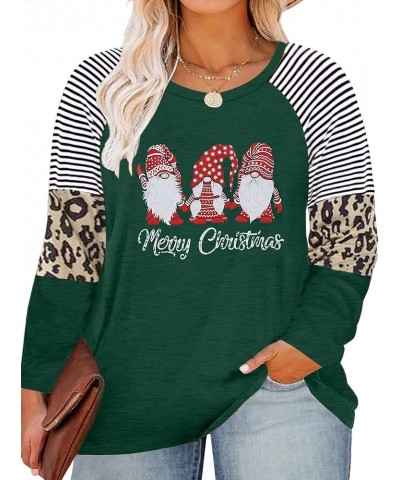 Plus Size Merry Christmas Baseball T-Shirt Women 3/4 Sleeve Holiday Splicing Tee Tops Christmas Green $13.76 T-Shirts