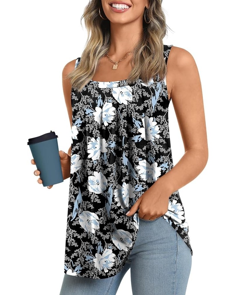 Women's 2024 Summer Tank Tops Square Neck Casual Tunic Sleeveless Blouse A-white Lily $12.50 Tops