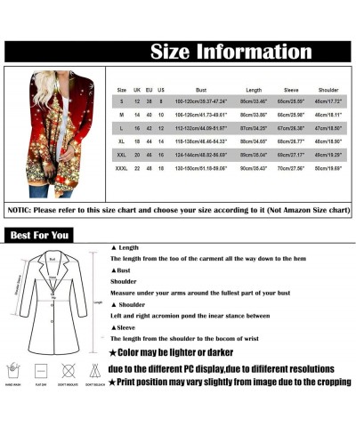 Cardigan For Women Christmas Casual Loose Plus Size Tops Jackets Fashion Print Open Front Long Sleeve Shirts Coats H Gray $8....