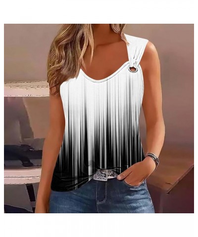Tank Top for Women Sleeveless Geometric Print Suspender Summer Loose Basic Workout Casual Crewneck O Ring Shoulder Shirt 12mu...