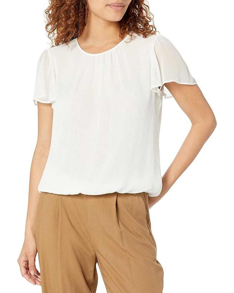 Women's Solid Bubble Blouse Ivory $13.40 Blouses