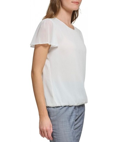 Women's Solid Bubble Blouse Ivory $13.40 Blouses