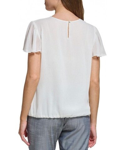 Women's Solid Bubble Blouse Ivory $13.40 Blouses