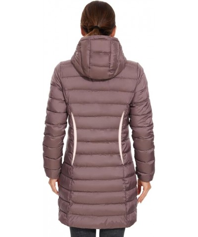 Women's Packable Puffer Coat with Hood Lightweight Winter Puffer Jacket Coffee $24.75 Jackets