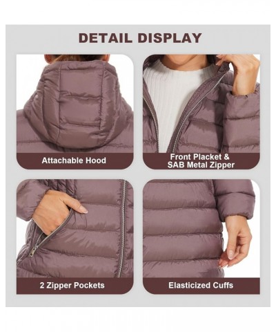 Women's Packable Puffer Coat with Hood Lightweight Winter Puffer Jacket Coffee $24.75 Jackets