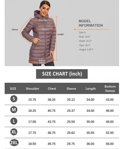 Women's Packable Puffer Coat with Hood Lightweight Winter Puffer Jacket Coffee $24.75 Jackets