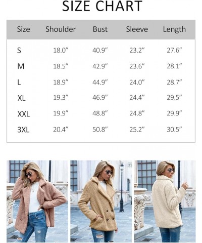 Women's Fashion Winter Sherpa Coat Long Sleeve Button Down Lapel Fleece Jacket Beige $22.00 Jackets