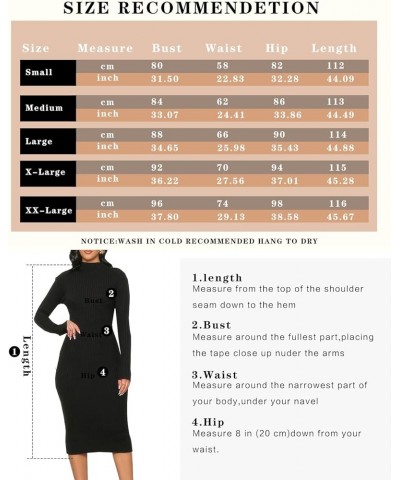 Women's Sexy Long Sleeve Ribbed Bodycon Midi Dress Black $13.60 Dresses