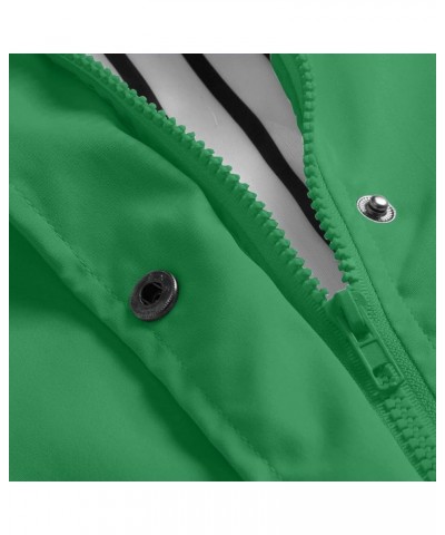 Waterproof Rain Jacket for Women Solid Stripe Hooded Windbreaker Lightweight Windproof Packable Pockets Rain Coat 02-green $1...