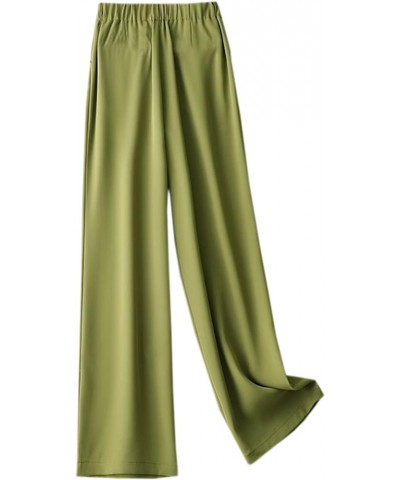 Women's Vintage Slight Pleats Wide Dress Pants Green $10.02 Pants