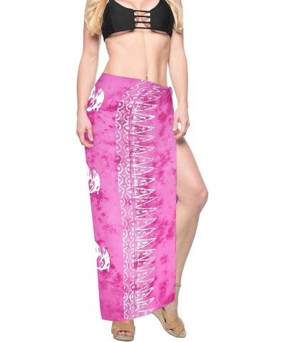 Women's Long Vacation Batik Sarongs Swimwear Pareo Beachwear Summer Dashiki Bikinis Cover Up Beach Skirts for Women Pink, Dol...
