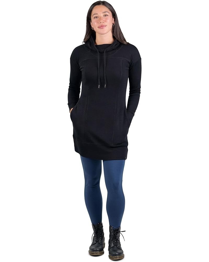 Woolly Clothing Women's Merino Pro-Knit Wool Hooded Dress - Mid Weight - Wicking Breathable Anti-Odor Black $55.35 Hoodies & ...