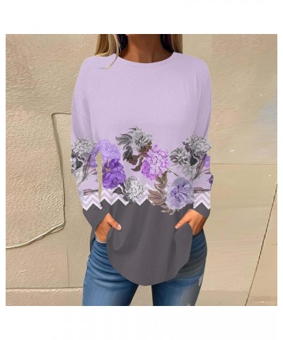 Women's Long Sleeve Floral V Neck Tops Business Casual Tunic Blouse Loose Fit Work Shirt Dressy Flowy Henley Shirts C101gray ...