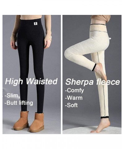 Super Thick Cashmere Leggings for Women Winter Sherpa Lined Leggings Winter Sherpa Fleece Lined Leggings for Women,High Waist...