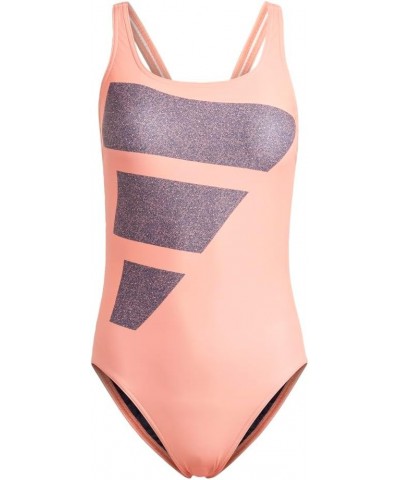 Women's Standard Big Bars Graphic Swimsuit Coral Fusion/Shadow Navy/White $15.75 Swimsuits