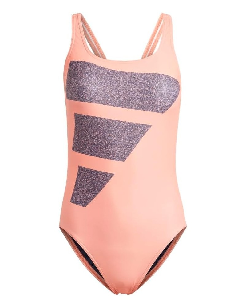 Women's Standard Big Bars Graphic Swimsuit Coral Fusion/Shadow Navy/White $15.75 Swimsuits