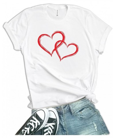 Heart Shirts for Women - Cute Girlfriend Love Graphic Tees Gifts for Her White - Hearts Valentines Shirt $10.98 T-Shirts