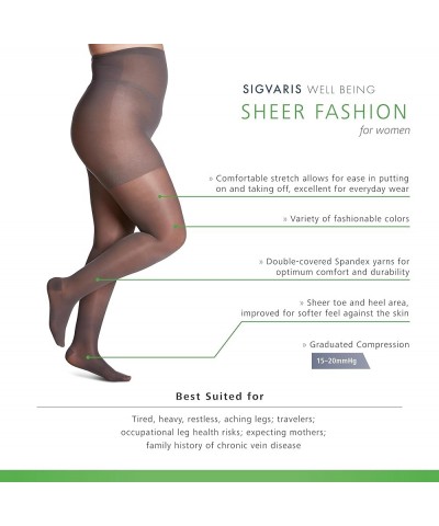 Women's Sheer Fashion Pantyhose - 15-20mmHg Weight Compression - Sheer Spandex Non-Slip Hosiery for Comfortable Everyday Wear...