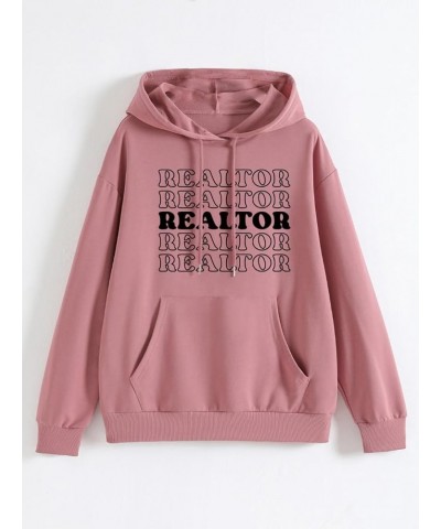 Hoodie for Women Realtor Drawstring Hooded Sweatshirt Fashion Fall Tops Funny Loose Fit Pullover with Pocket 4 $13.10 Hoodies...