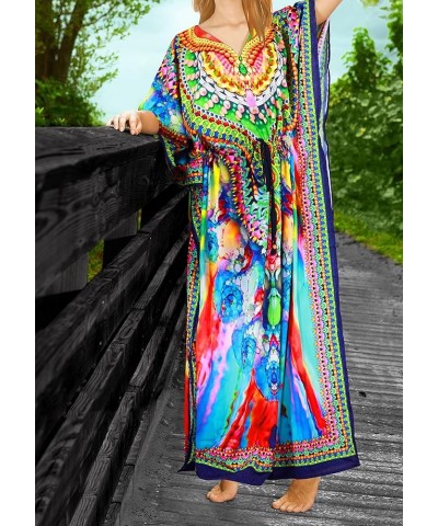 Women's African Beach Maxi Slit Dresses Caftan Loungewear Dashiki Print Casual Long Cover up Caftans for Women Plus One Size ...