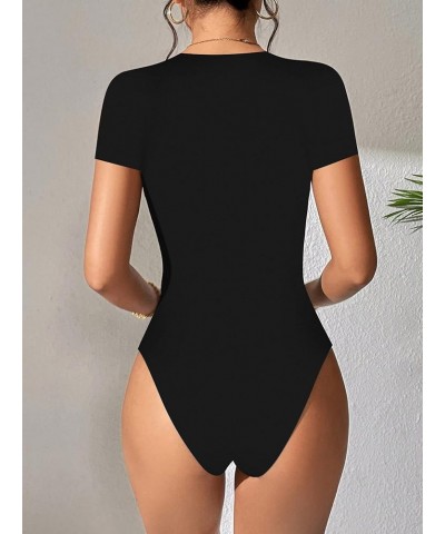 Women's Sexy Backless Long Sleeve Bodysuit Off Shoulder Halter Leotard Black C $20.58 Bodysuits