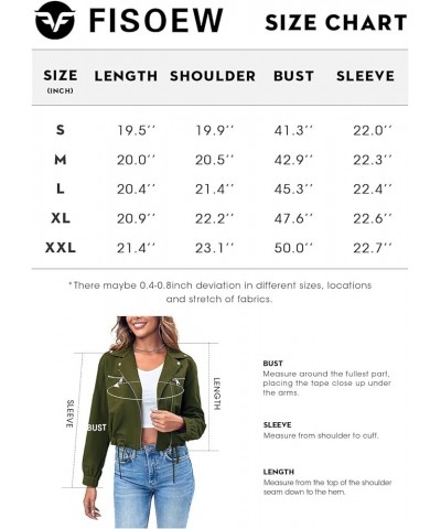 Womens Casual Jackets Cropped Lapel Zipper Cargo Utility Coat with Pockets Green $28.04 Jackets