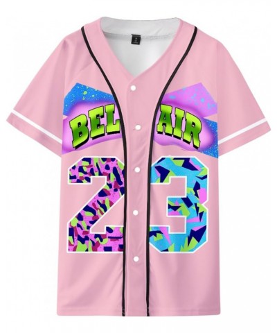 Unisex Bel Air 23 Baseball Jersey， 90s Theme Party Hip Hop Fashion Blouses for Birthday Party, Club and Pub Pink Bel Air 23 $...