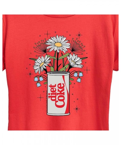 Diet Coke - Flowers with Coke Can - Women's Short Sleeve Graphic T-Shirt Red $12.50 T-Shirts