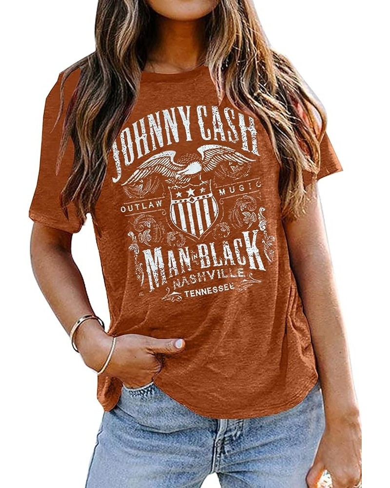 Country Music Tshirt for Women Vintage Nashville Tennessee Graphic Shirts Music Lovers Summer Vacation Top Shirt Tee S-brown ...