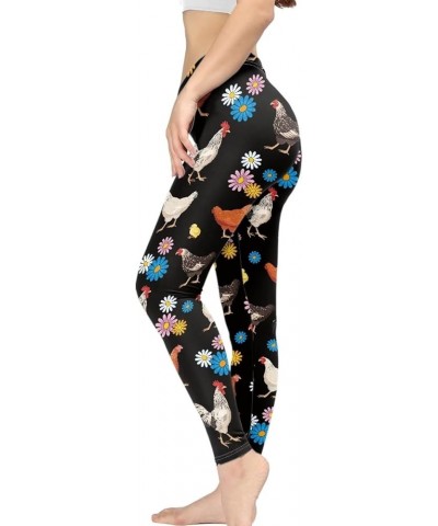 Sunflower Printed Yoga Pants for Women Soft Stretch Legging Pants Baby Sloth Gifts Leggings Regular/High Yoga Waist Chicken F...