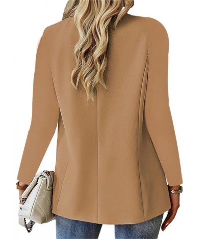 Womens Business Blazers Jackets Casual Long Sleeve Lapel Coats Open Front Tops Button Down Work Outwear with Pockets A-khaki ...