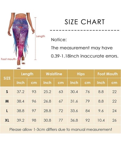 Mermaid Leggings for Women High Waisted Fish Scale Yoga Leggings with Fin Halloween Costume Shiny Pants Tights A-rose Pink $1...