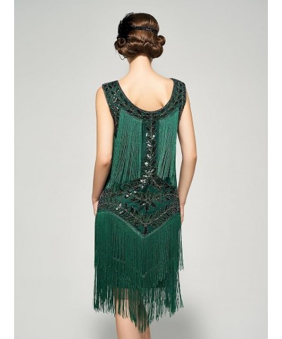 1920s Sleeveless Flapper Dresses Scoop Neck Great Gatsby Dresses Fringed Sequin Roaring 20s Dress Cocktail Dress Green $30.59...