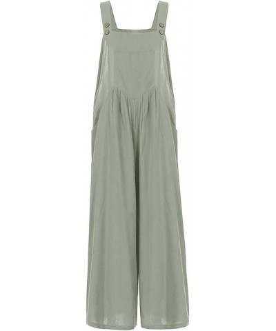 Women's Casual Jumpsuit 2023 Sleeveless Vest Square Neck Pleated Wide Leg One-Piece Belt Pocket Overalls 5-gray $11.19 Overalls