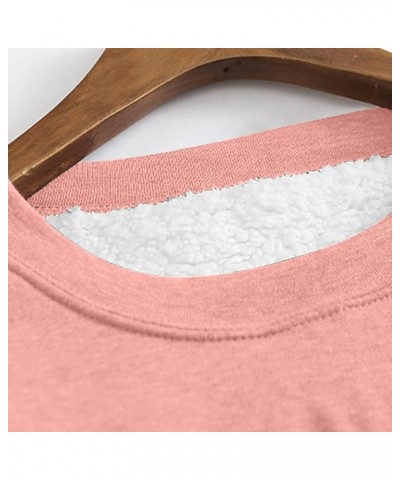 Fleece Sweatshirts for Women Sherpa Lined Casual Loose Colorblock Winter Shirts Solid Color Long Sleeve Tunic Tops 4-pink $8....