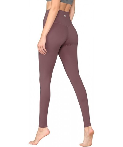 Peached Seamless Front & Side High Waisted Leggings with Inner Pocket Full-Length Yoga Pants Qb3018_dusty_red $11.17 Activewear