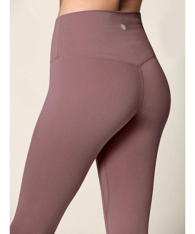 Peached Seamless Front & Side High Waisted Leggings with Inner Pocket Full-Length Yoga Pants Qb3018_dusty_red $11.17 Activewear