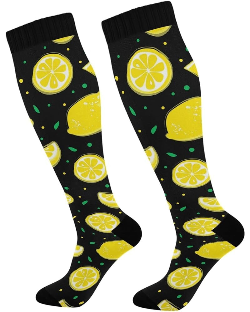 Chicken Compression Socks for Women and Men Circulation Blossom Flower Long Socks for Athletic Running 1 2 Lemons $12.95 Acti...