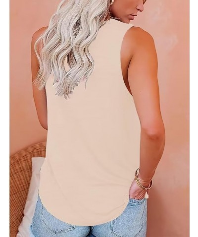 Plus Size Tank Top for Women V Neck Basic Solid Color Casual Flowy Summer Sleeveless Tunics (XL-5XL) D-beige $15.39 Tanks