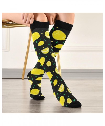 Chicken Compression Socks for Women and Men Circulation Blossom Flower Long Socks for Athletic Running 1 2 Lemons $12.95 Acti...