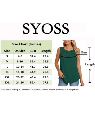 Women's Dressy Chiffon Blouses Shirts Sleeveless Tunic Tank Tops Summer Casual Round Neck Pleated Keyhole T-Shirts Sleeveless...