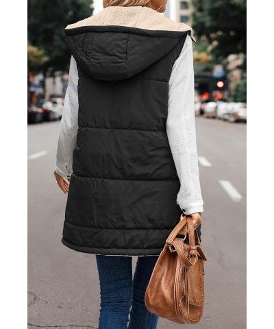 Women's Long Puffer Vest Jacket Sleveless Hoodies Full Zipper Sleeveless Down Coats Thickened Warm Windbreakers Za-black $13....