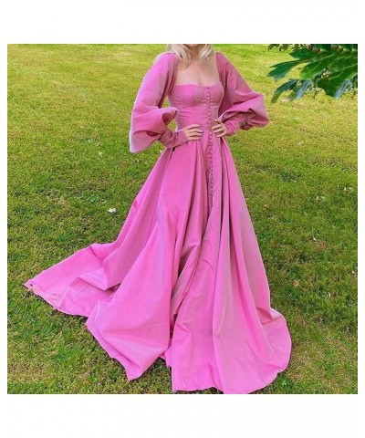 Women's Puffy Sleeve Prom Dress Sweetheart Satin Ball Gown Slit Formal Evening Gowns Princess Wedding Dresses Dusty Rose $45....