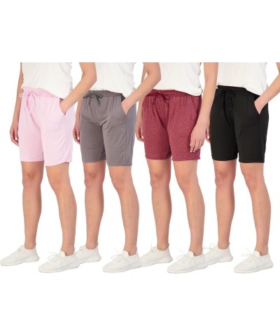 4 Pack: Women's Dry-Fit Athletic 7" Bermuda Long High Waisted Running Shorts (Available in Plus Size) plus-size Set 11 $20.88...