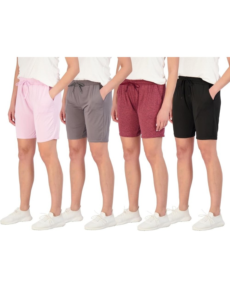 4 Pack: Women's Dry-Fit Athletic 7" Bermuda Long High Waisted Running Shorts (Available in Plus Size) plus-size Set 11 $20.88...