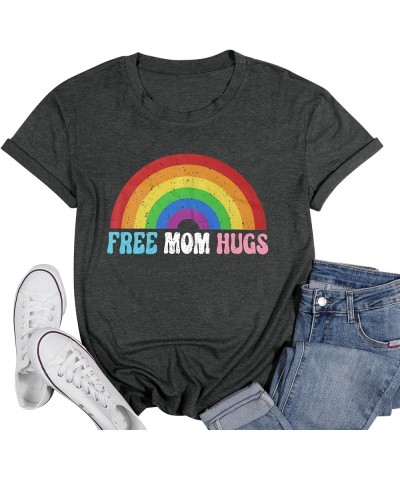 Gay Pride Shirt Women Rainbow LGBTQ Tie Dye Tees Funny Sounds Gay Im in Shirts Summer Bisexual Short Sleeve Tops Dark Grey $1...