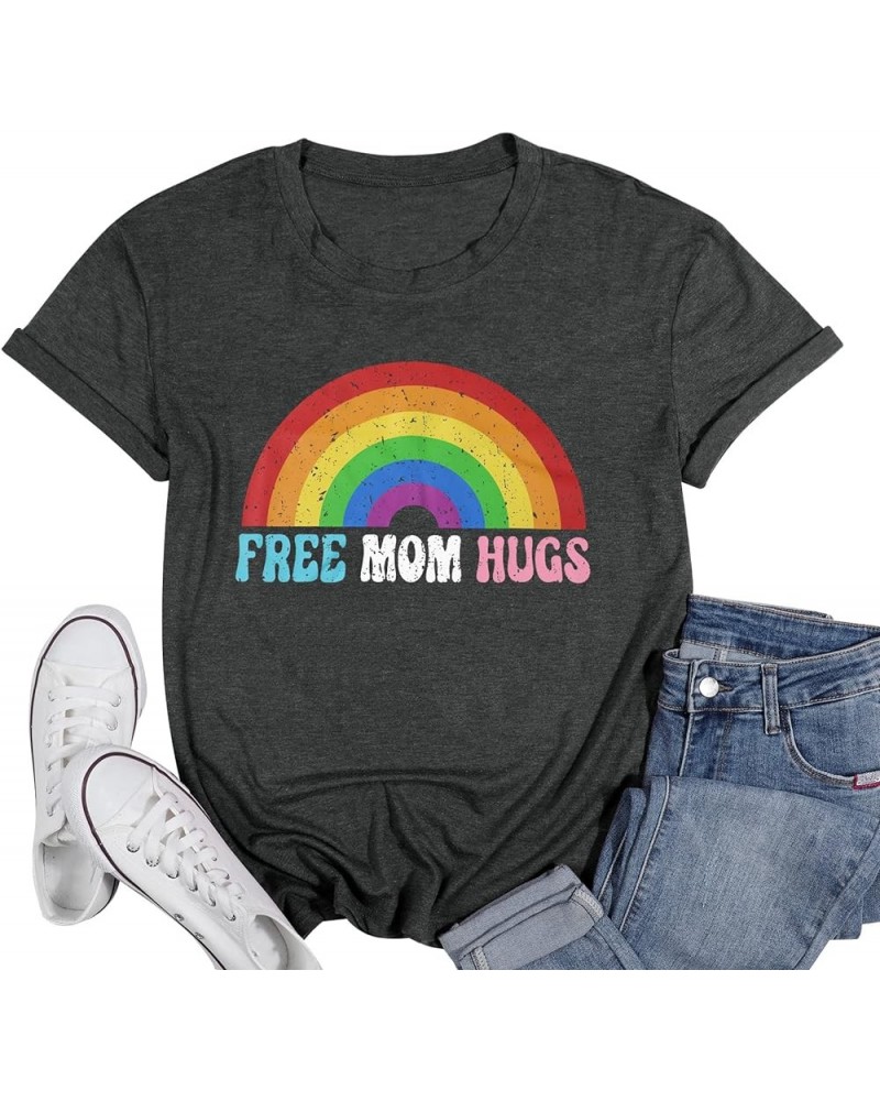 Gay Pride Shirt Women Rainbow LGBTQ Tie Dye Tees Funny Sounds Gay Im in Shirts Summer Bisexual Short Sleeve Tops Dark Grey $1...